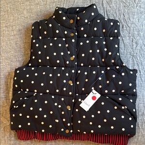 Clare V. Black Polka Dot Puffer Vest